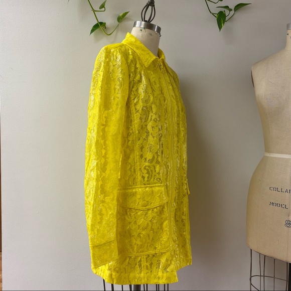 J Crew Collection • yellow lace coated spring jacket • size: S • NWT - Picture 4 of 9